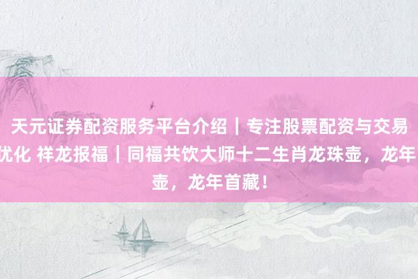 天元证券配资服务平台介绍｜专注股票配资与交易布局优化 祥龙报福｜同福共饮大师十二生肖龙珠壶，龙年首藏！